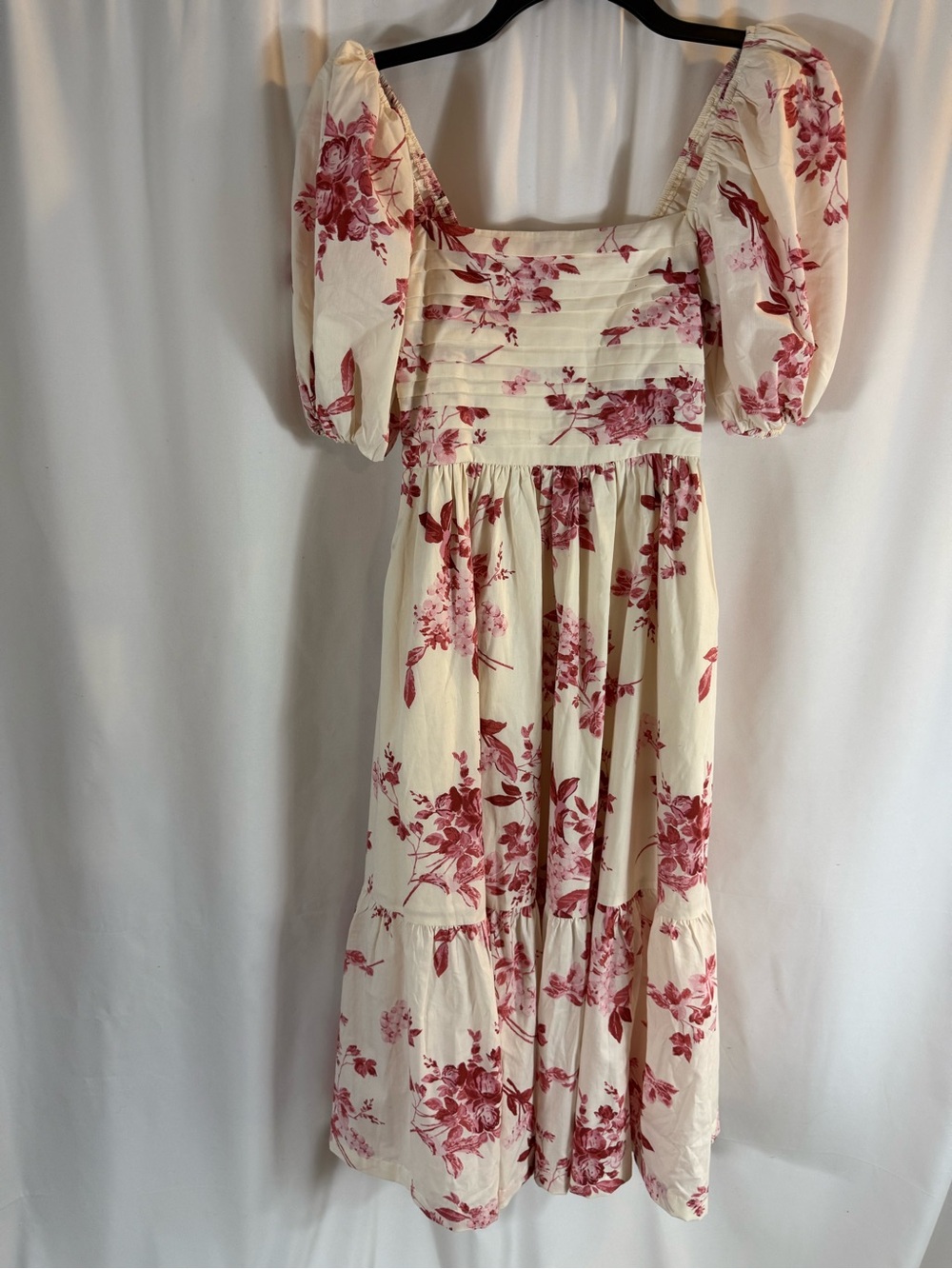 Abercrombie & fitch Emerson dress Floral Puff-Sleeve Midi Dress - Romantic XS